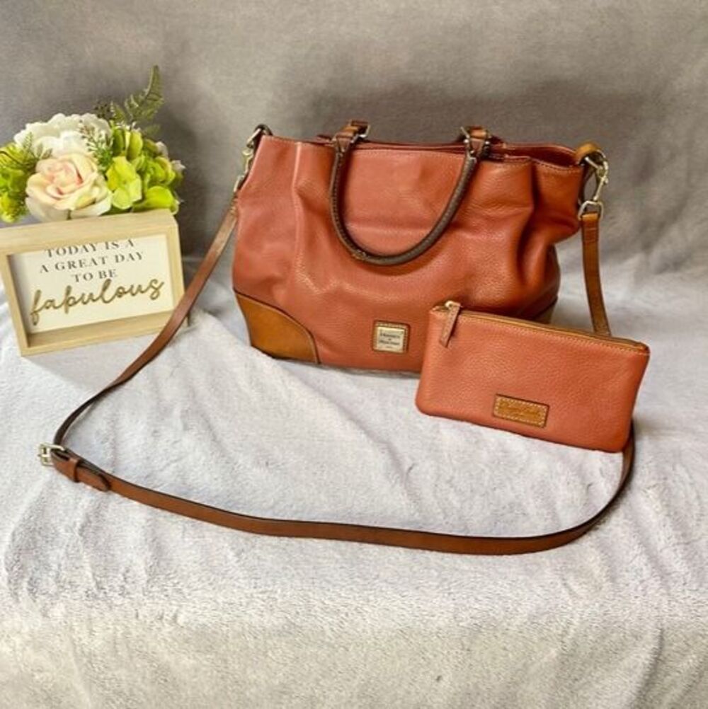 Dooney & Bourke pebble Leather Brenna satchel and zipper pouch set